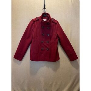 DressBarn Coat Women's Large Red Wool